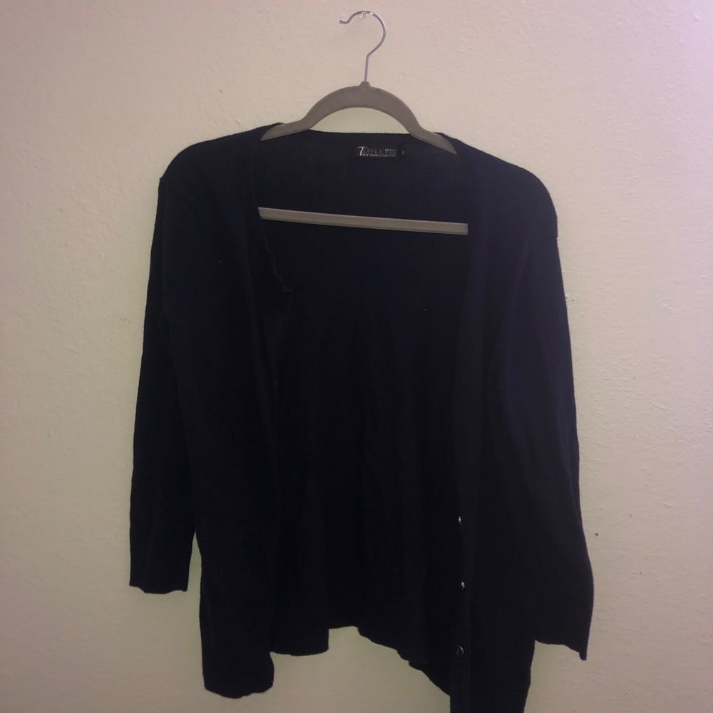 Navy blue sweater button